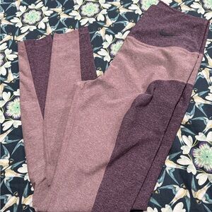 Nike color block mauve/rose Leggings